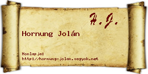 Hornung Jolán névjegykártya