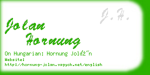 jolan hornung business card